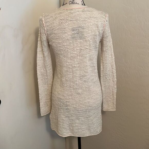 Free People Off White Sweater Cardigan Casual Feminine Academia Work Office - Picture 3 of 13